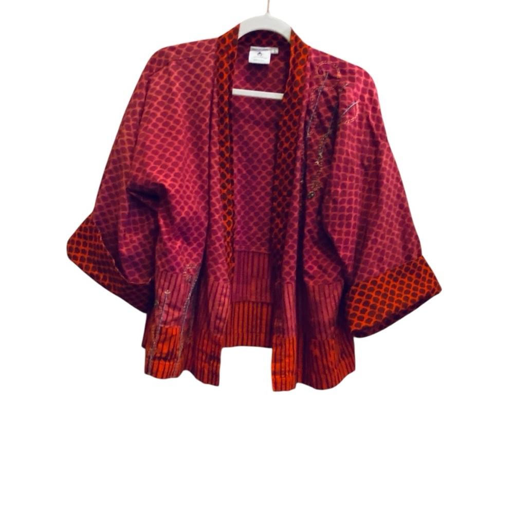 Marketplace by Arpan India 100% Light Cotton Boho Embroidered Jacket sz L